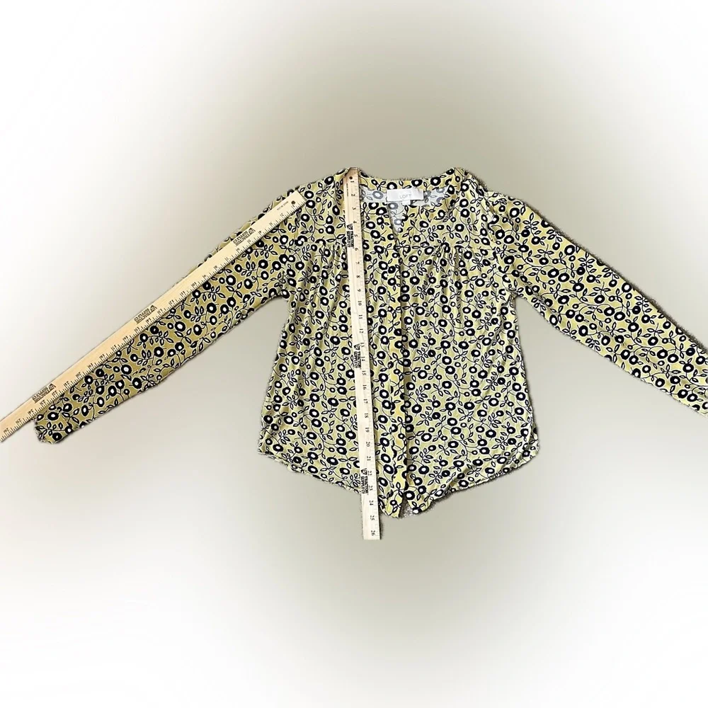 Ann Taylor LOFT Yellow and Black Floral Blouse size S - Picture 6 of 13